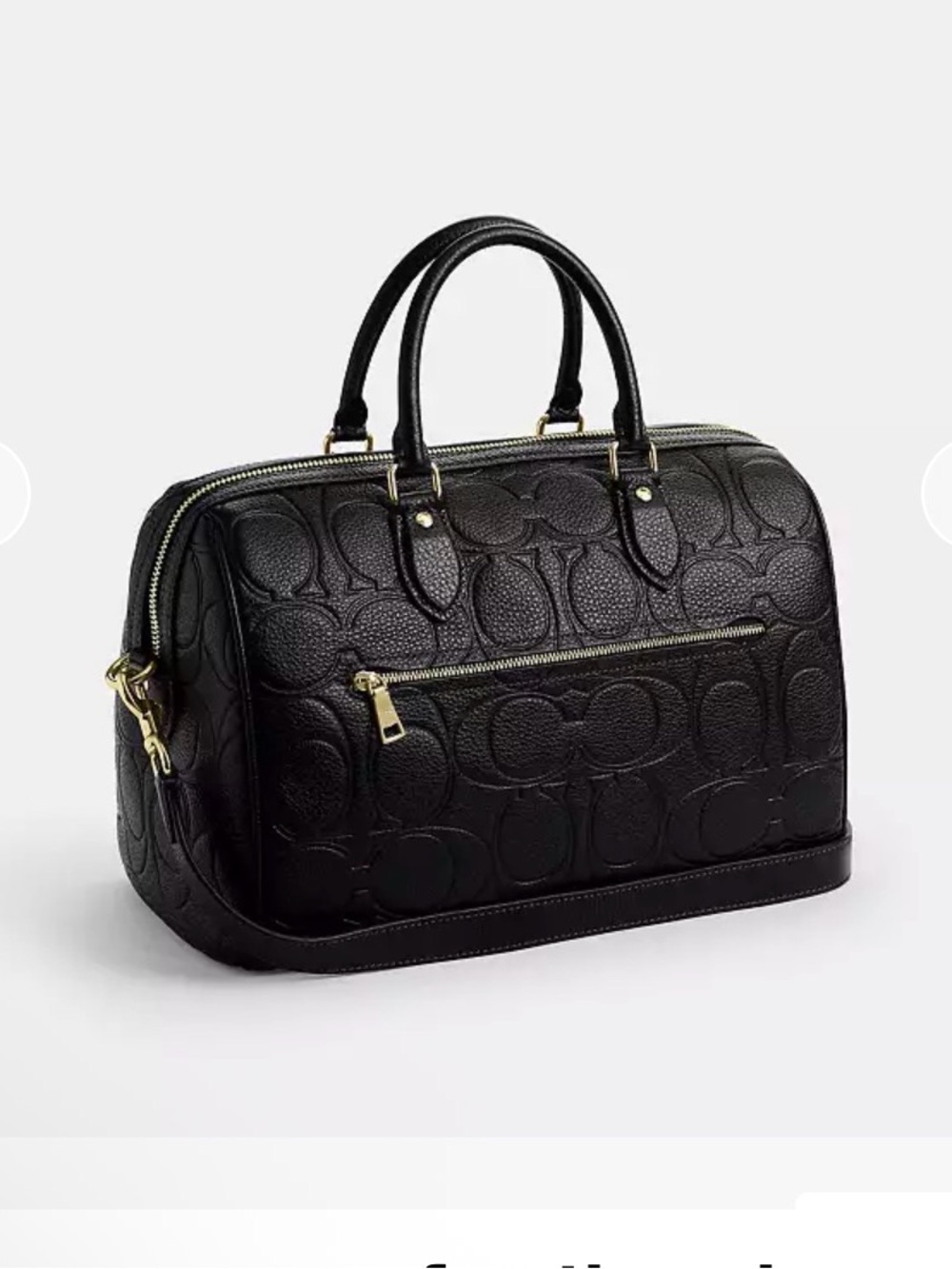 Coach Black Embossed Leather Satchel with Gold Hardware - Picture 9 of 9